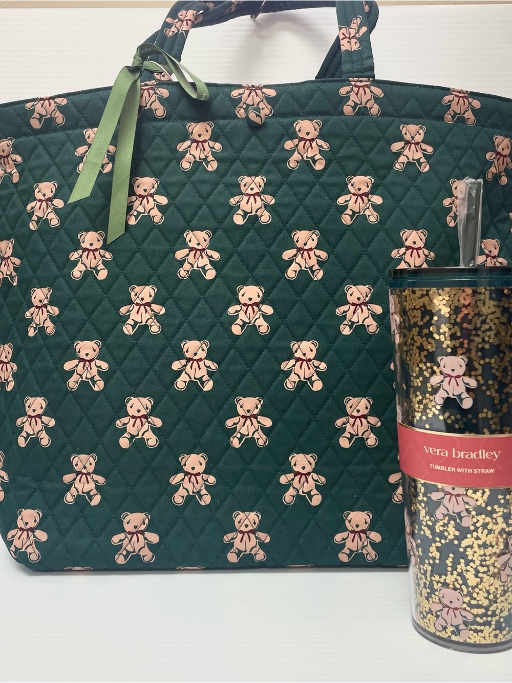 Vera Bradley Bear Mosiac Tote & Tumbler